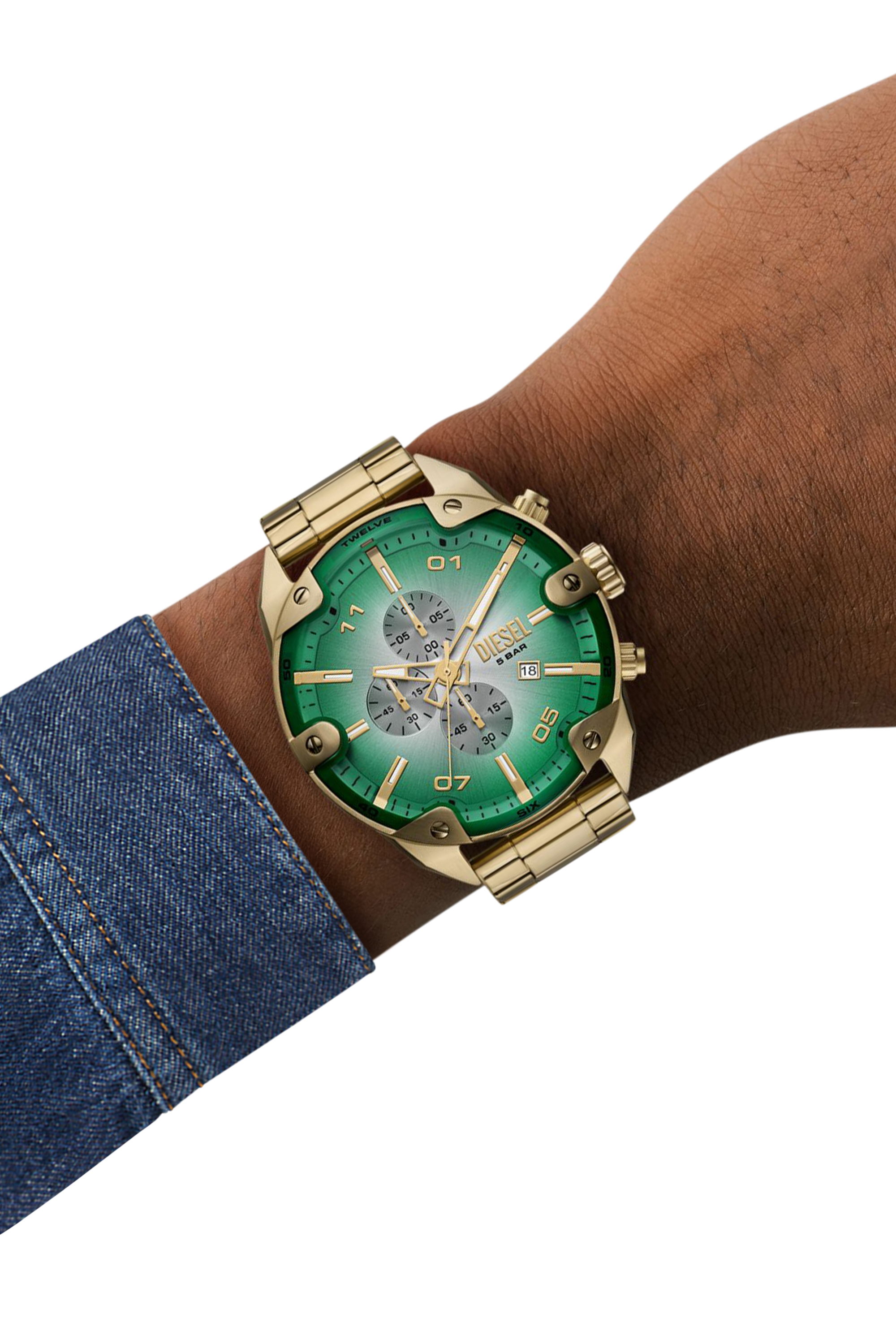 Diesel - DZ4685 WATCH, Male's Spiked Stainless Steel Watch in ゴールド - 4