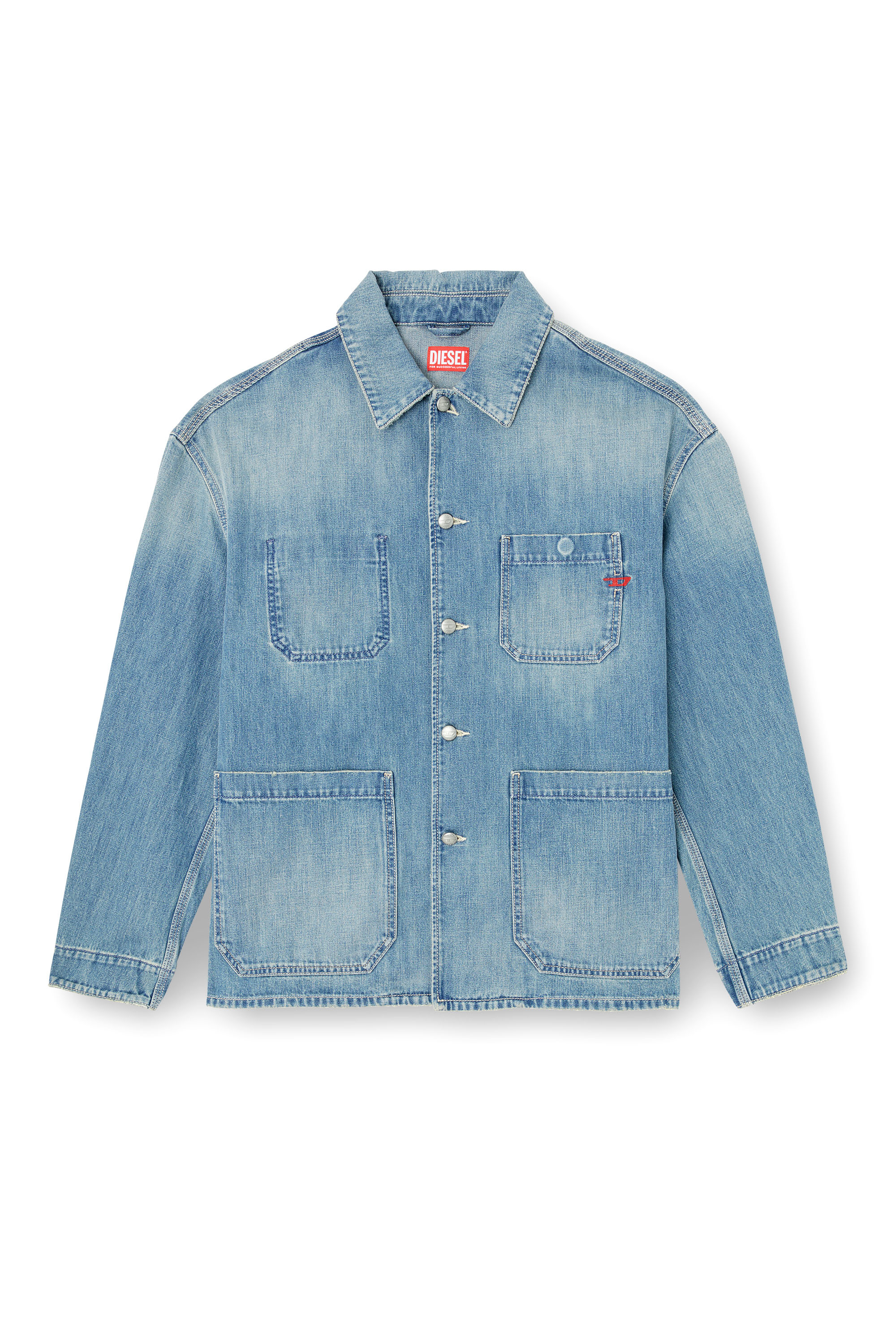 Diesel - D-STACK-U, Unisex's Utility-style denim jacket in ミディアムブルー - 3