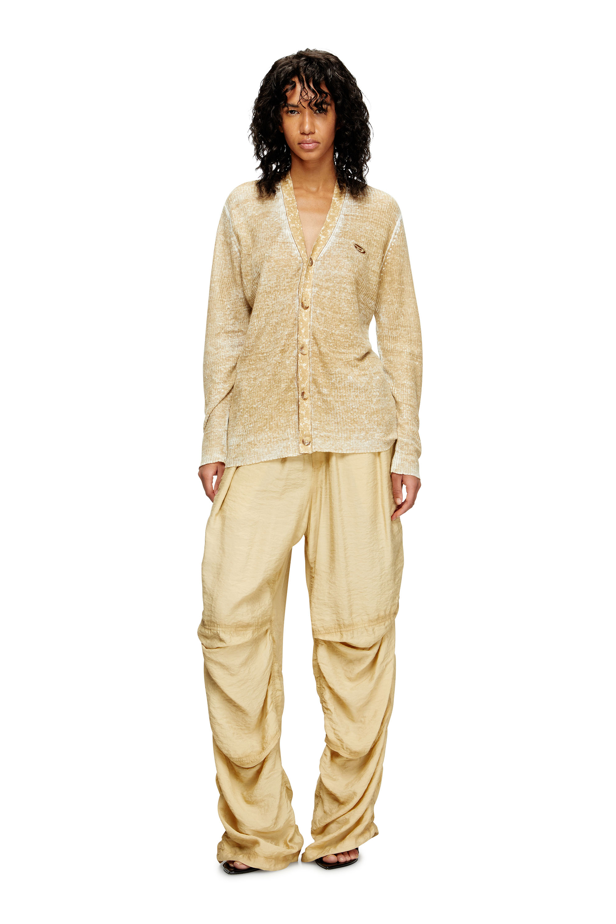 Diesel - M-ROBIN, Female's Linen cardigan in ライトブラウン - 2