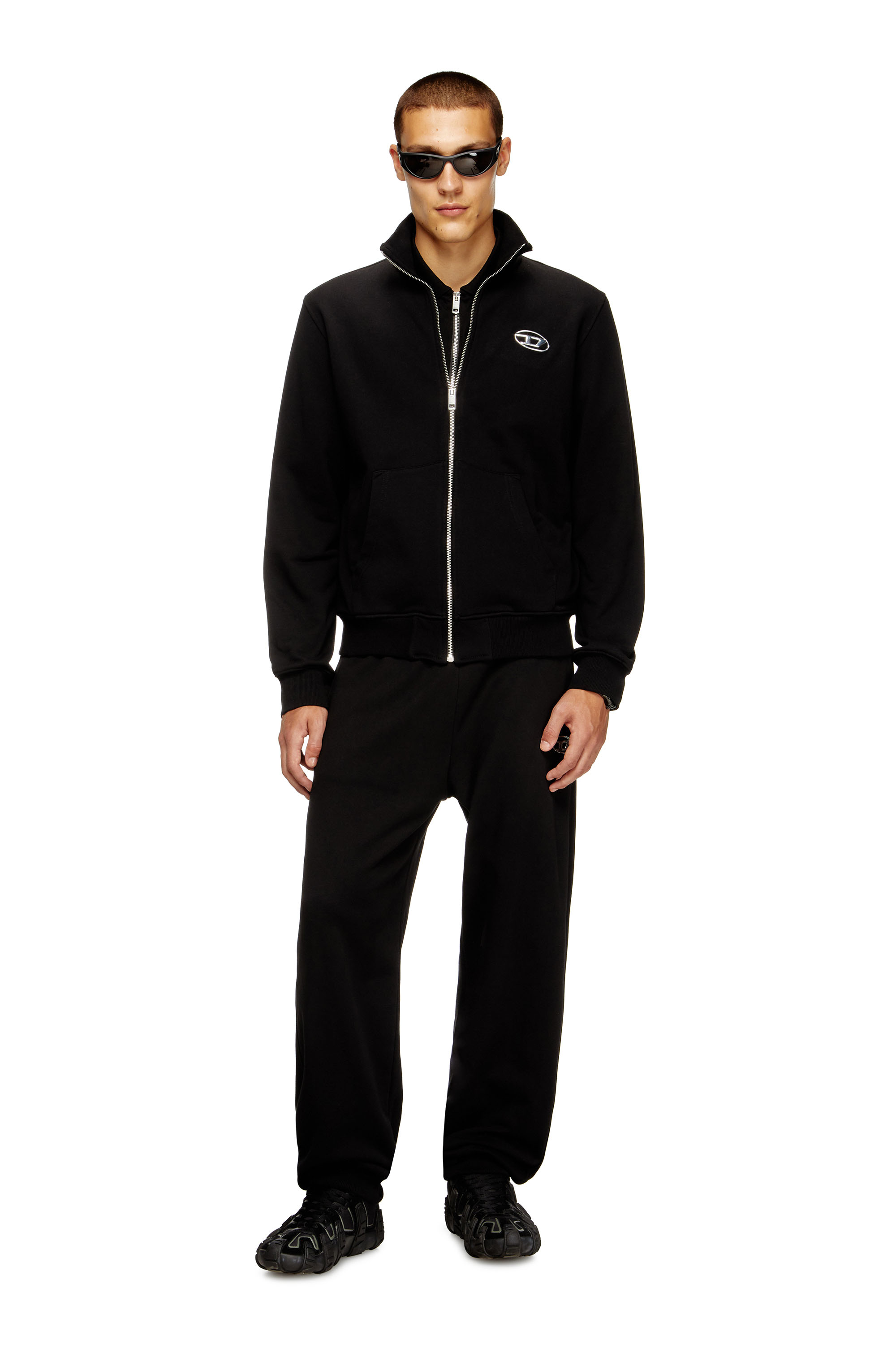 Diesel - S-GINNI-ZIP-OD, Male's スウェットジップアップ in ブラック - 2