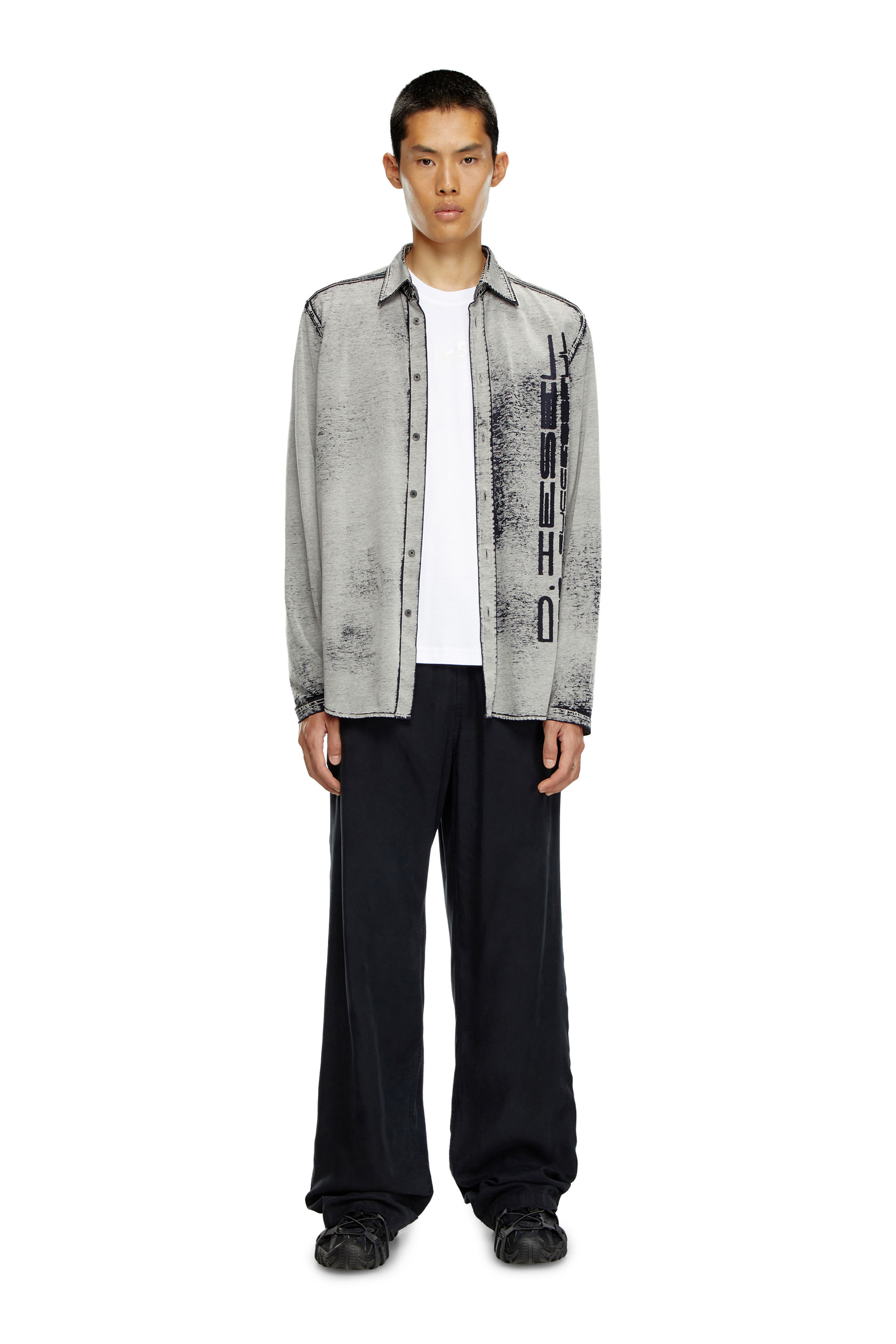 Diesel - T-MADJUST-K2, Male's Mercerised cotton T-shirt with tonal logo in ホワイト - 3