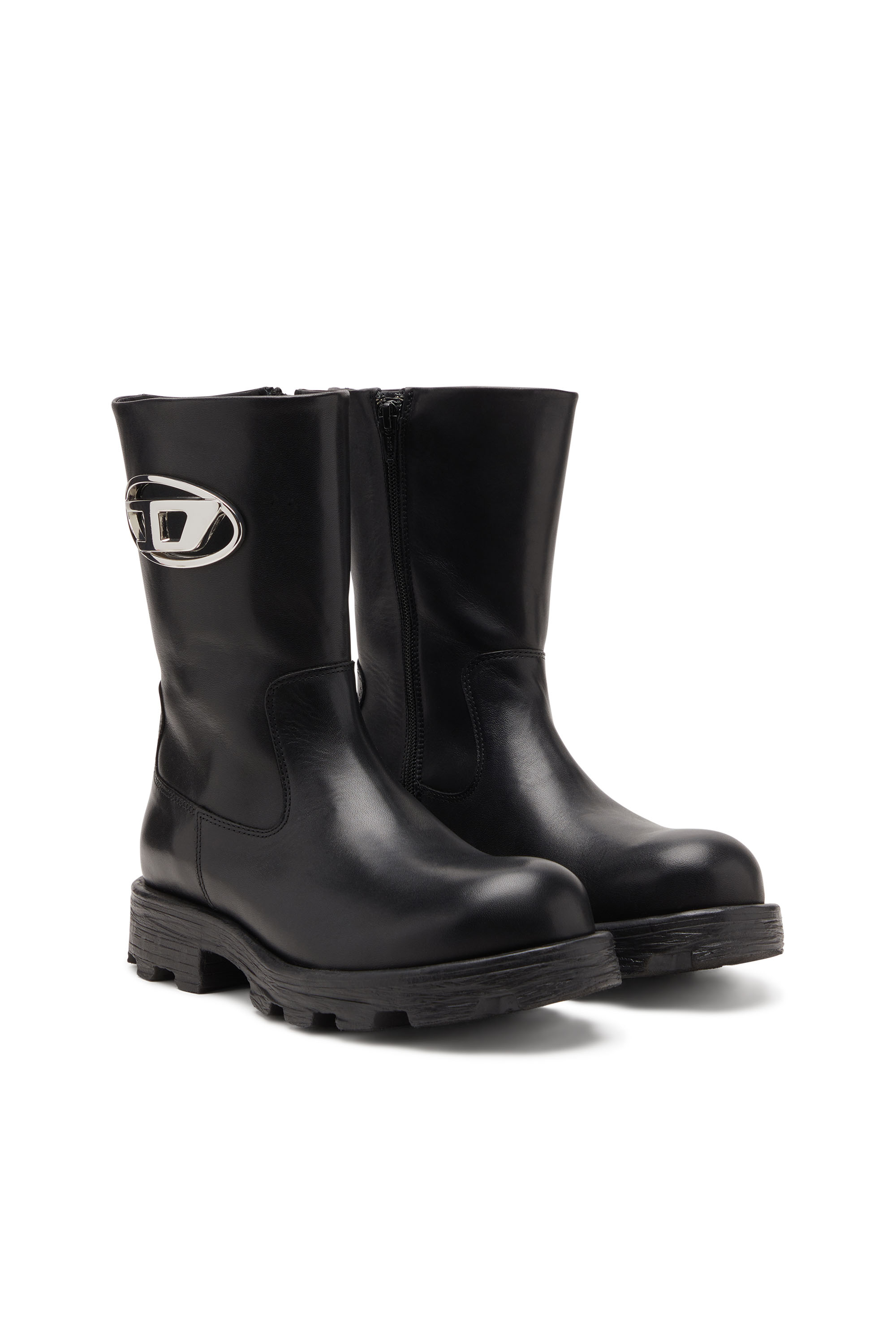 Diesel - D-HAMMER BKR D W, Female's D-Hammer-Biker boots in shiny leather in ブラック - 2