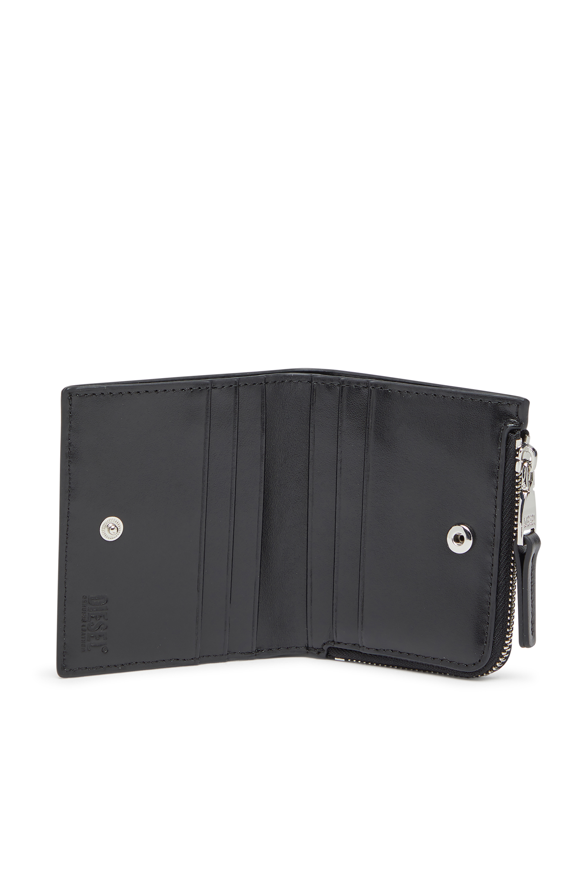 Diesel - 1DR BI FOLD ZIP L, Female's Bi-fold wallet in leather in ブラック - 3