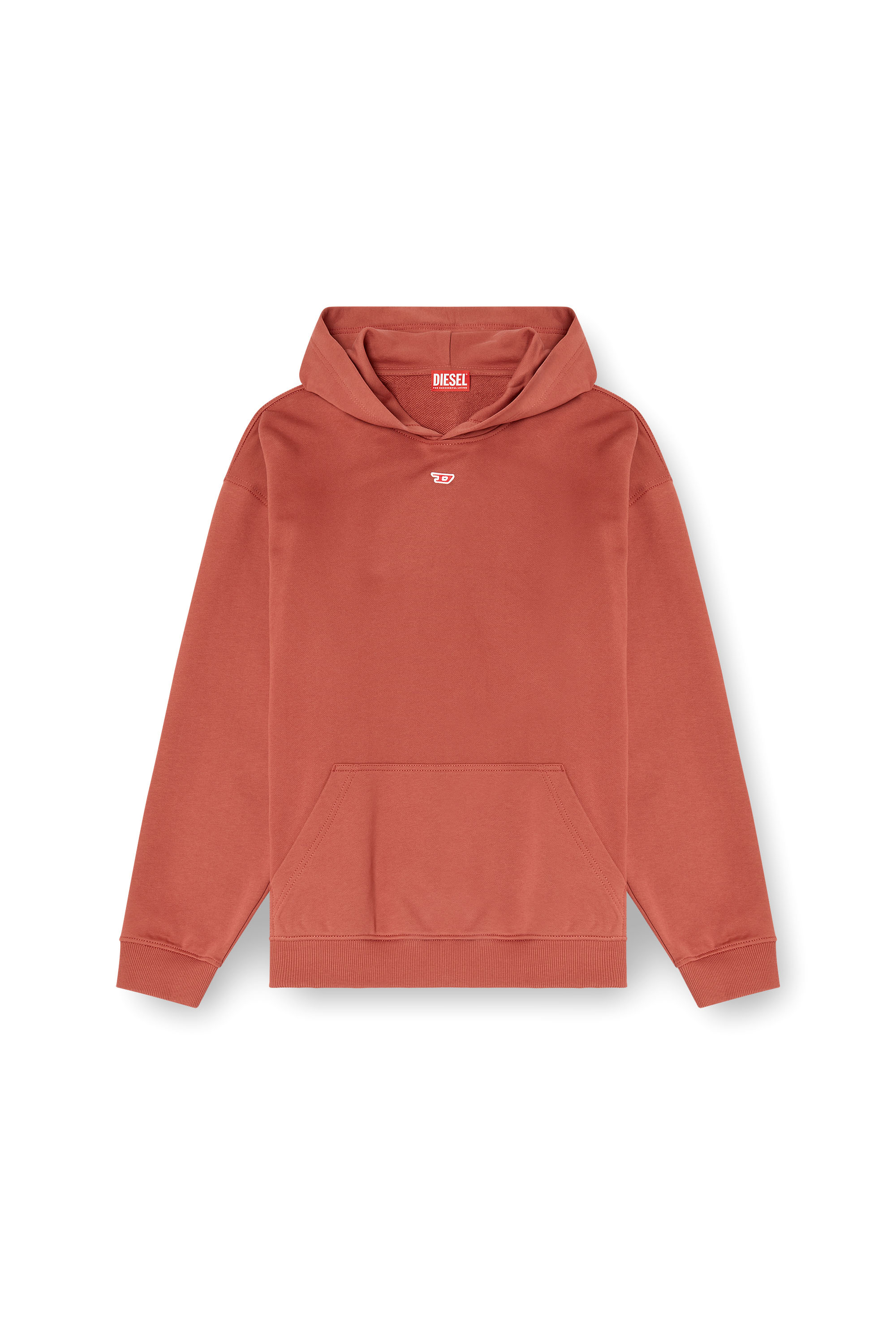 Diesel - S-BOXT-HOOD-D, Male's Hoodie with D logo patch in レッド - 2