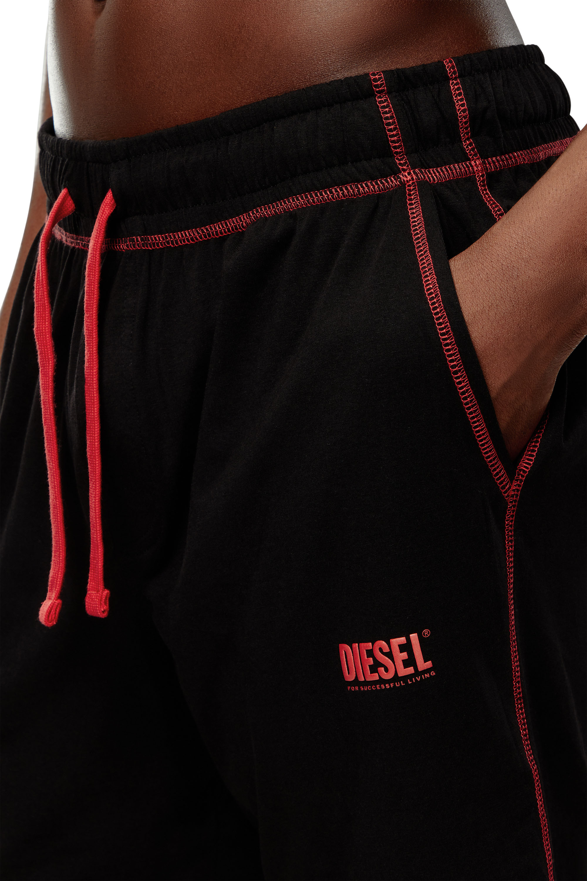 Diesel - UMSET-WILORT, Male's Short pyjamas with contrast stitching in ブラック - 4