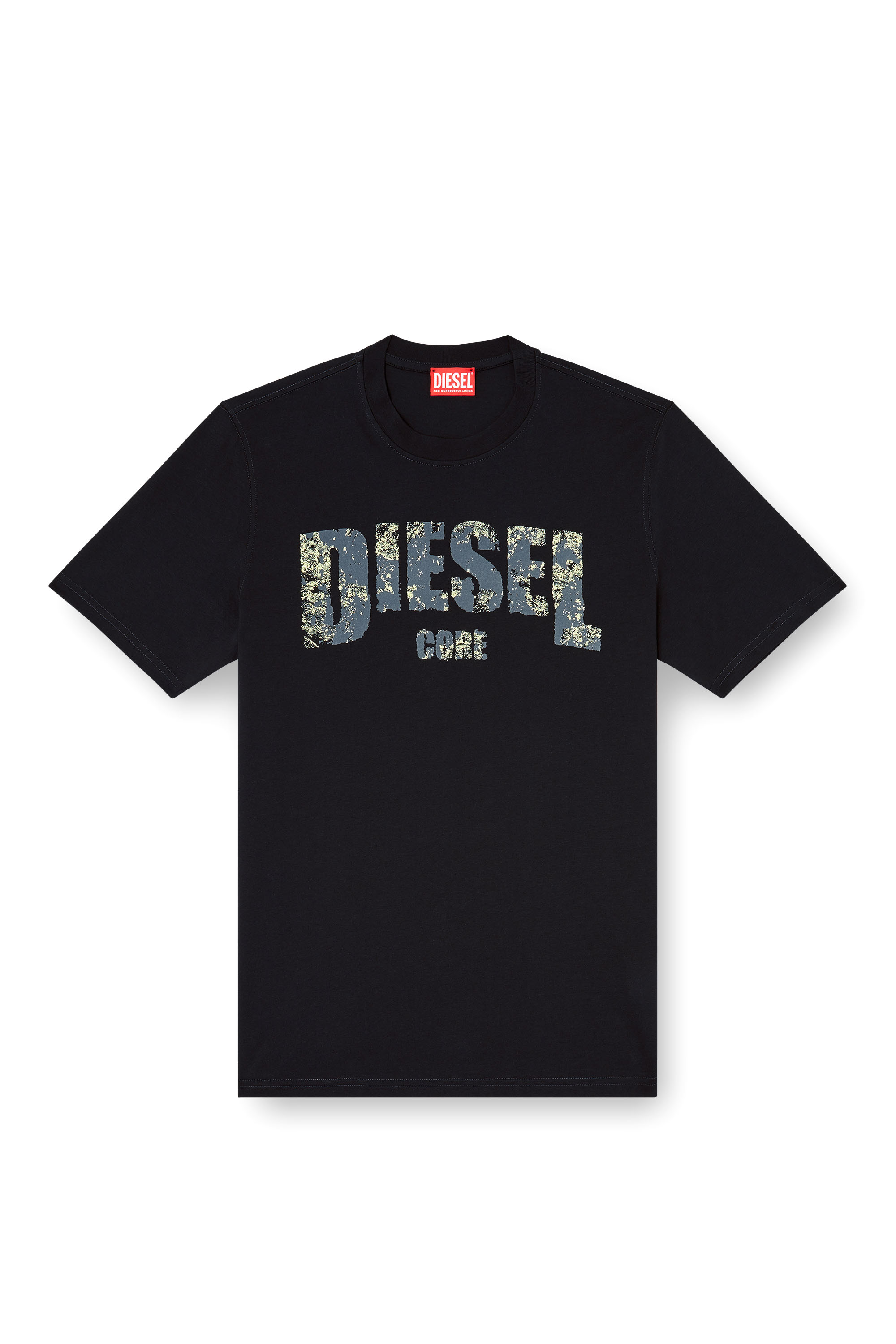 Diesel - T-ADJUST-R25, Male's T-shirt with Diesel Core print in ブラック - 2