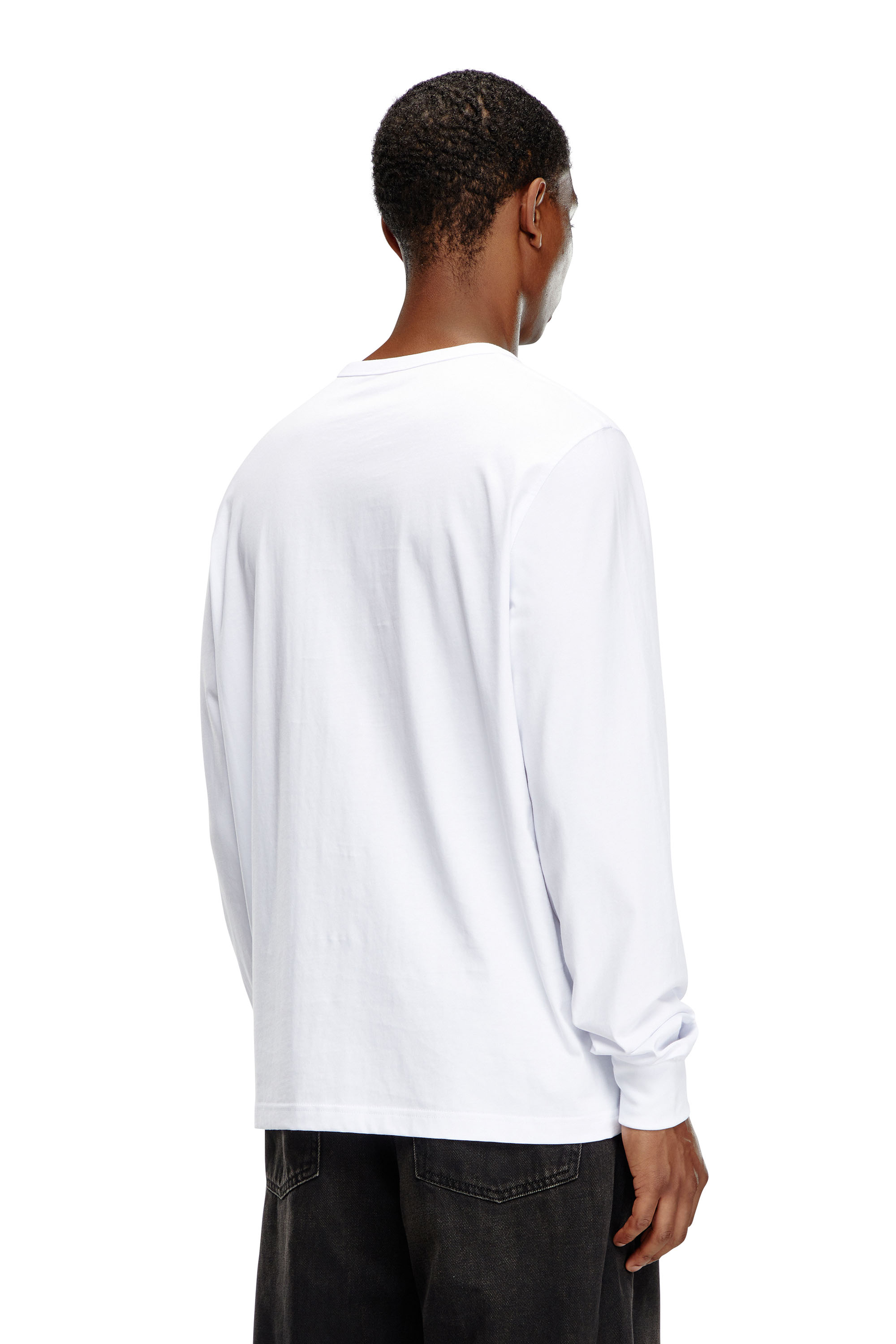 Diesel - T-ADJUST-LS-MICRODIV, Unisex's Long-sleeve T-shirt with micro logo in ホワイト - 3