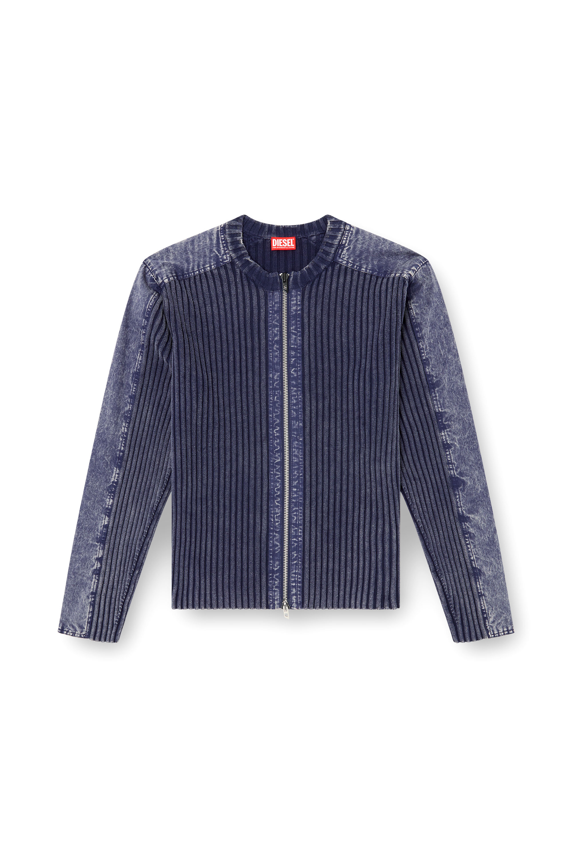 Diesel - K-MATTY, Male's Zip-up cardigan with contrast panels in ブルー - 3