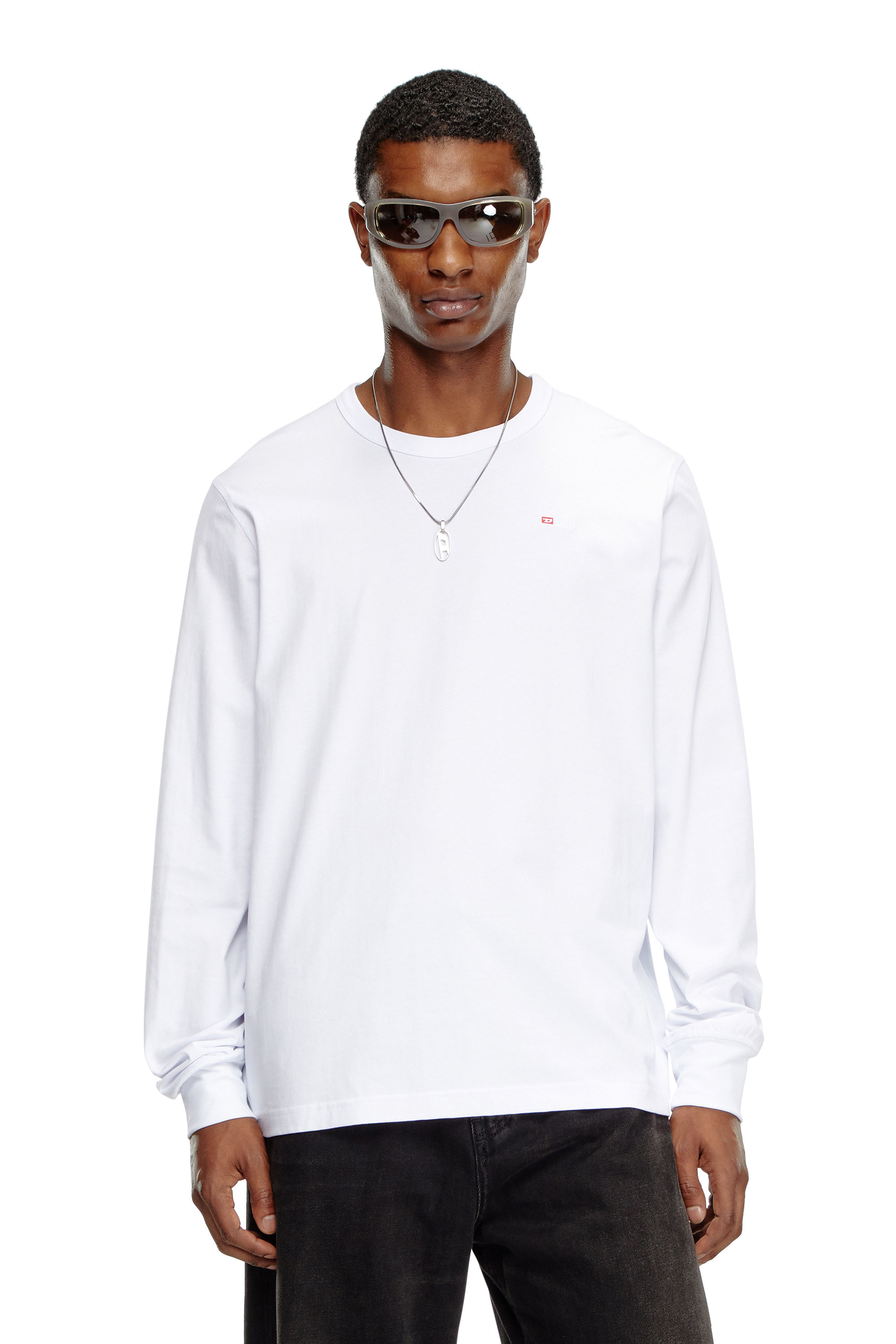Diesel - T-ADJUST-LS-MICRODIV, Unisex's Long-sleeve T-shirt with micro logo in ホワイト - 2