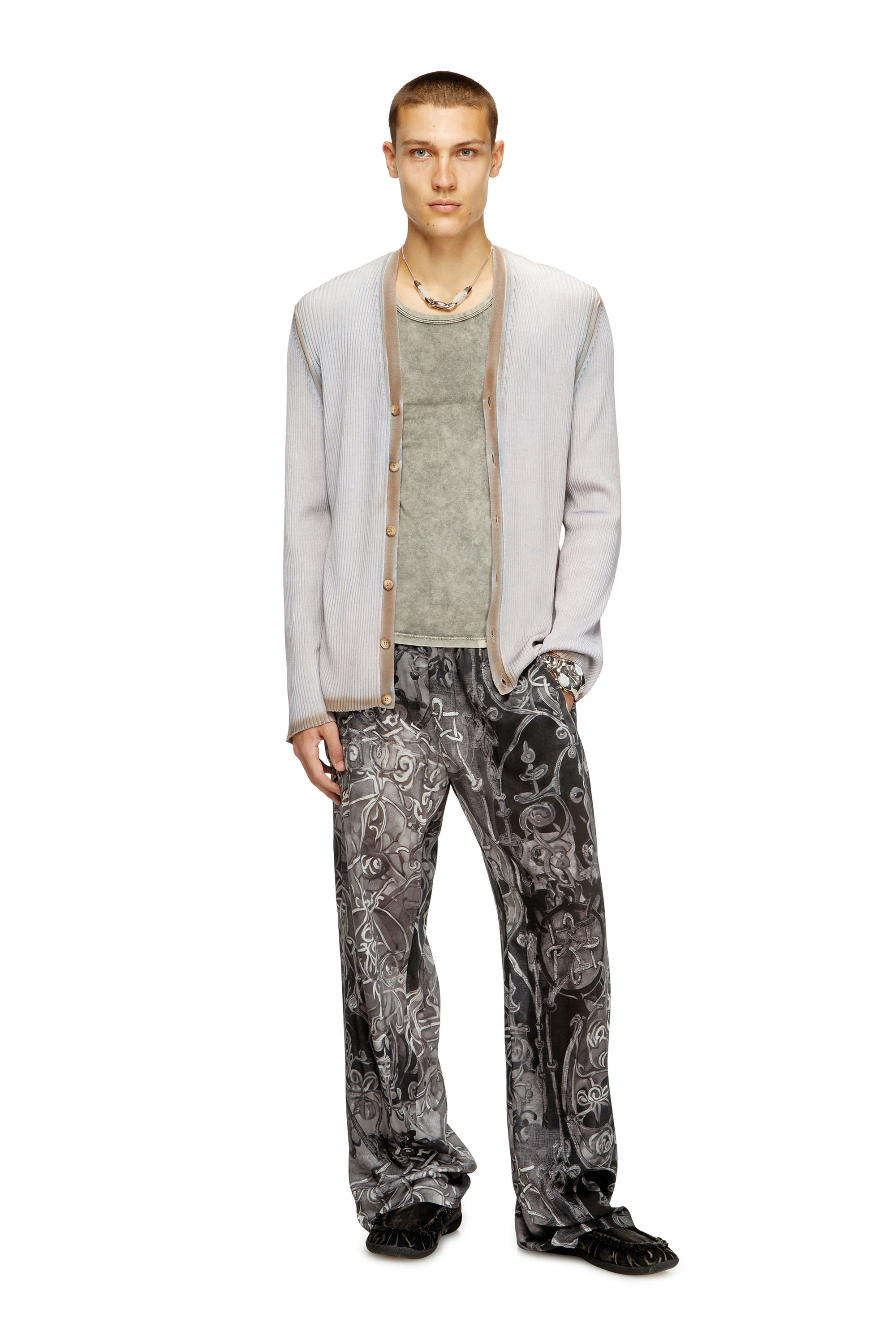 Diesel - K-VILMO, Male's Dégradé cardigan in グレー/ブラウン - 2