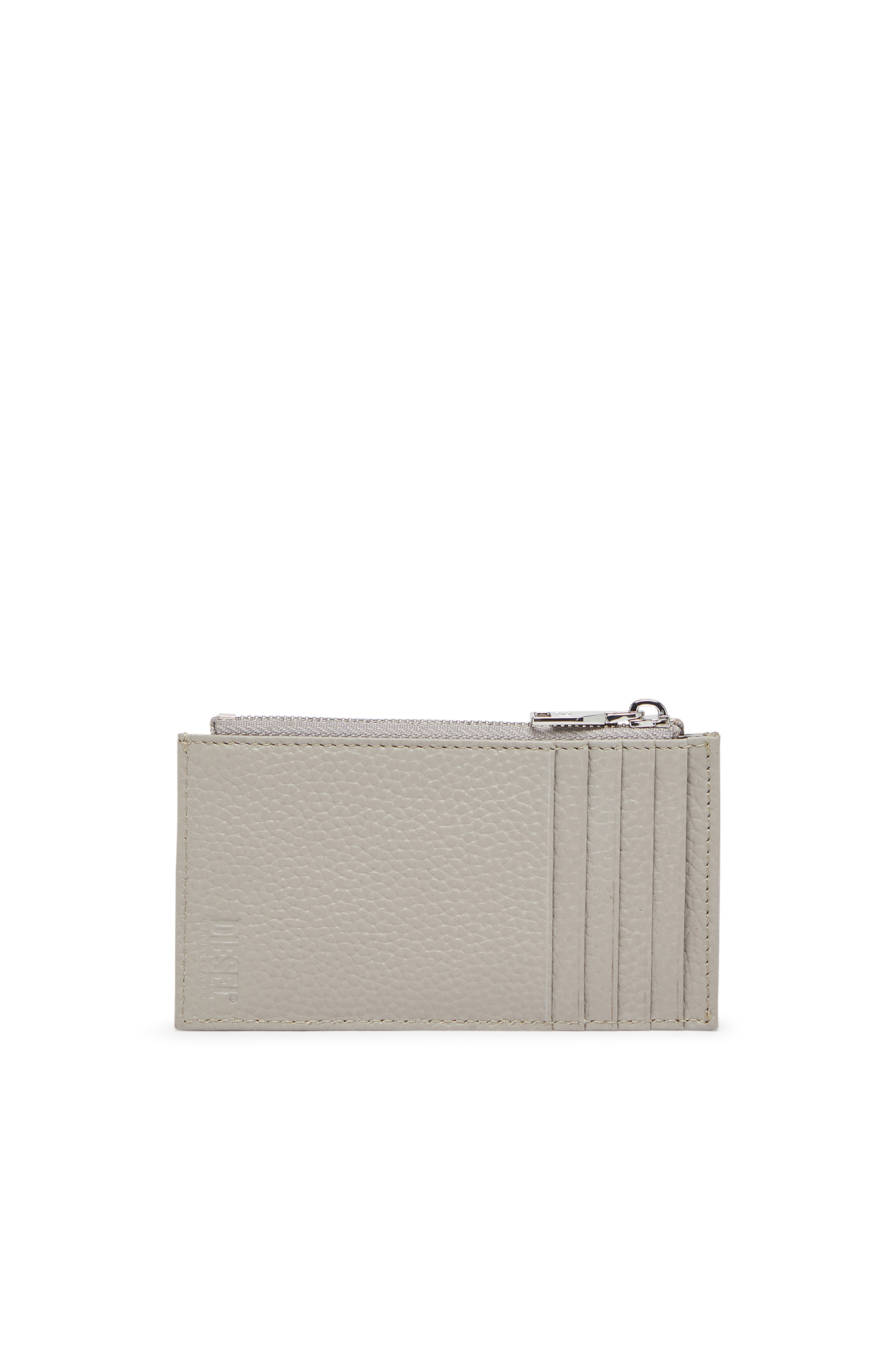 Diesel - HISSU EVO CARD HOLDER III, Male's Flat card holder in grainy leather in グレー - 2